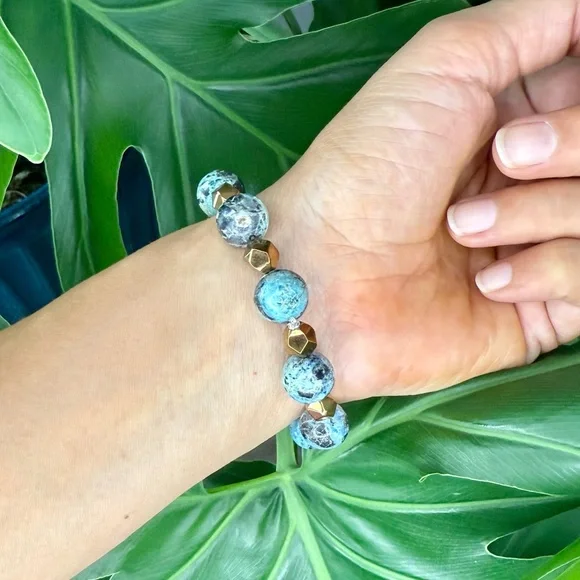 Jasper & Hematite bracelet (one) - Picture 5 of 8